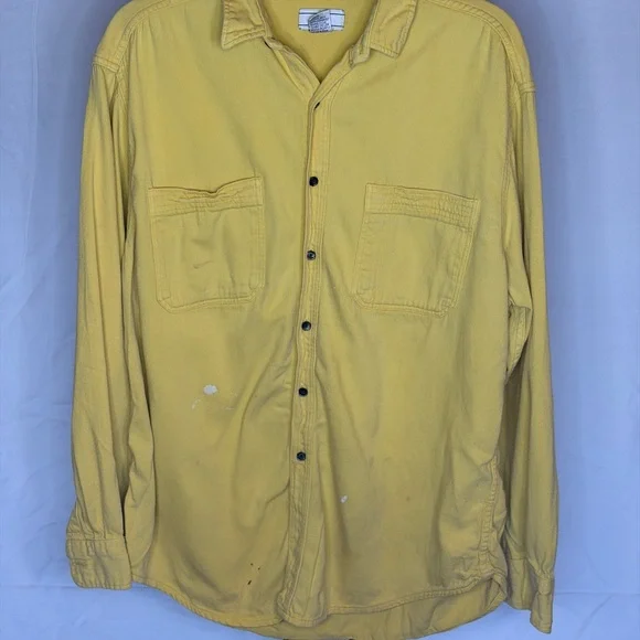 GAP Bright Yellow Casual Button-Down Shirt - Picture 2 of 6